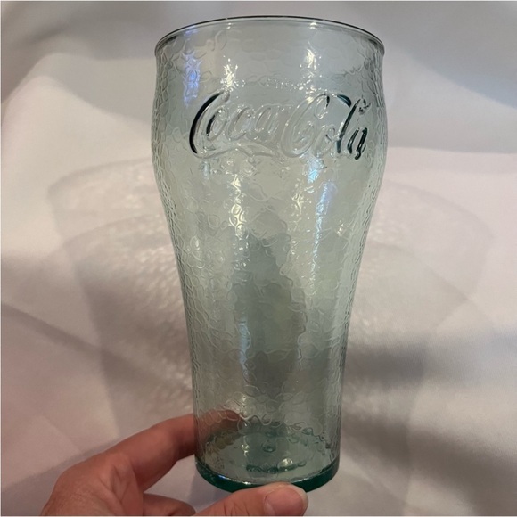 Vintage Pebbled Plastic Coca Cola Embossed Logo Glasses 6.5 Inch Tall Coke - Picture 11 of 16